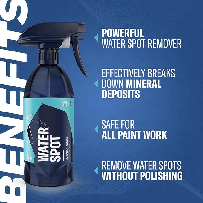 GYEON Water Spot Remover for Paint Safe Use on Ceramic Coating Hard Water Stain Cleaner Mineral Deposit Dissolver Auto Detailing Chemical Protects Finish Enhances Gloss Easy Panel by Panel Application