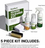 Carpet & Upholstery Cleaner 5-Piece Set, Fast Action Stain Remover for Furniture, Fabric, Sofa, Car Seats & Clothes - Includes Brush and Towel - Safe for Kids and Pets, Includes Brush & Towel