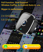 Wireless CarPlay Adapter for iPhone,Mini USB Design,2026 Upgrade with Built-in Wired for Apple CarPlay Plug and Play Fast Stable Connection Car Play for iPhone & Android (A1)