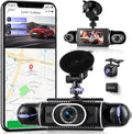 360° Dash Cam Front/Rear/Inside/Side 4-Channel Dash Camera FHD 2K+1080P×3 Car Dash Cam with WiFi, APP Control, 64GB SD Card Included, 8 IR Night Vision, G-Sensor, 24/7 Parking Mode