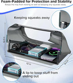 Hidden Under Screen Storage Box for 2016-2026 Tesla Model 3/Y & Model 3 Highland with Silicone Anti-Slip Mat Easy Install Hidden Design Center Console Organizer Tray