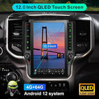 8 Cores 4+64G Radio Upgrade, 2019-2024 for Dodge Ram 1500 2500 3500 Truck Radio Upgrade,12.1 inch Vertical Touchscreen Support Wireless CarPlay Android Auto GPS Bluetooth FM SWC(Inches, 12)