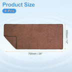 HARFINGTON 4 Pack Microfiber Cleaning Cloth, 28" x 12" Multi-Functional Cleaning Towels Reusable Absorbent Rags for Car Wash Kitchen Household Window Clean, Brown