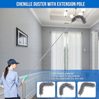 UIMO Microfiber Feather Duster Kit with Extension Pole (30–100") – Bendable Washable Heads, Extendable Dusters for Cleaning Ceiling Fan, High Ceiling, Blinds, Furniture & Cars (5 Pcs)