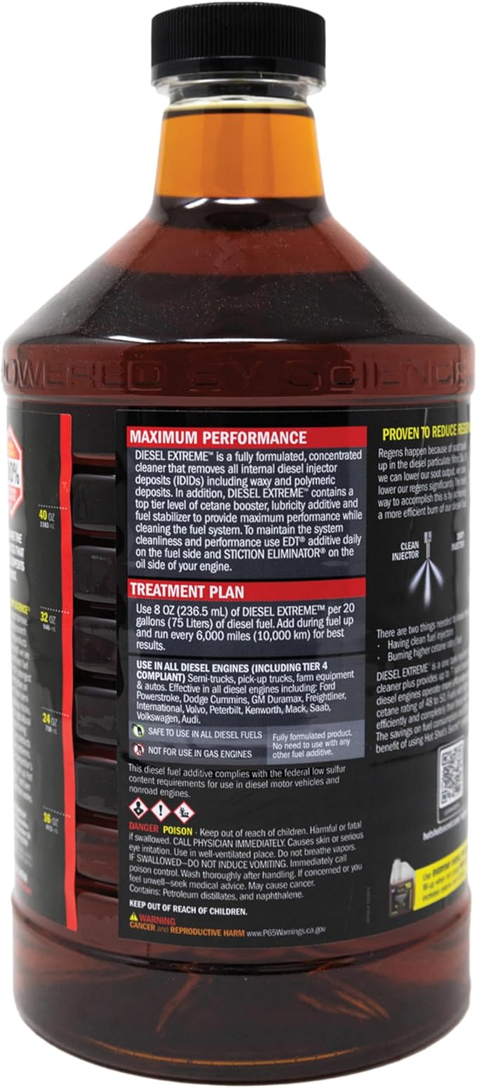 Hot Shot's Secret Diesel Extreme 64 oz – Treats 160 Gallons – Concentrated Diesel Fuel Additive, Fuel System Cleaner and Injector Cleaner, Restores Engine Performance