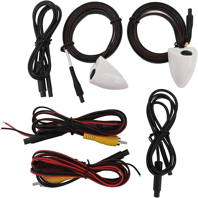 Car Blind Spot Camera, Car Blind Spot Camera Night Vision Assist Tape Mounting Left Right Side View Camera for Car Surveillance System (White)