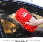 Microfiber Car Wash Sponge, Scratch-Free Vehicle Washing Mitt with Chenille & Mesh Sides, Highly Absorbent Sponge Lint-Free Cleaning Tool for Car Washing & Detailing (Red)