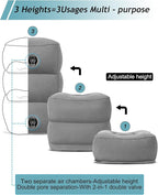 JefDiee Inflatable Travel Foot Rest Pillow,Kids Airplane Bed,Adjustable Height Flight Pillow,Travel Essentials for Airplane,Office,Home,Trains,Cars