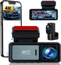 Mirror Dash Cam Front 4K+ Rear 1080P, 2 Channel HD Backup Camera Detection with Color Night Vision, 3.16" IPS Touch Screen, Loop Recording, G-Sensor, Wide Angle, Reserve Assist Fit for All Cars