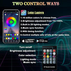 DEHERANE Interior Car LED Strip Lights, RGB 6 in 1 Ambient Lighting Kit with 315 inches Integrated Fiber Optic, 16 Million Colors Car Interior Lights with Wireless APP& Remote Control, Sync to Music