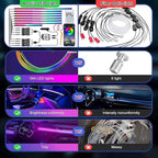 Interior Car LED Strip Lights, Acrylic LED Lights for Car with Dynamic Dreamcolor Chasing, Ambient Lighting Kits Music Sync Wireless APP and RF Remote Control (8 in 1)