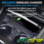Wireless Car Charger for BMW 3 Series G20 2019 2020 2021 4 Series G22 2021 2022, 15W Fast Charging Phone Charger Pad