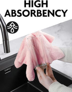 Fantasticlean Microfiber Cleaning Cloth Roll -90 Pack, Tear Away Microfiber Towels, 12" x 12", Reusable, Washable, Scratch Free, Ultra Absorbent Dishcloth for All-Around Cleaning Supplies (Pink)