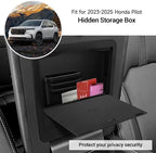 YOJOJOCO Center Console Hidden Box Organizer Compatible with Honda 2023-2025 2026 Pilot ＆ 2024-2026 Ridgeline ＆ 2024-2026 Passport Accessories Black ABS Plastic Material Secret Compartment