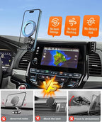 Magnetic Car Phone Mount for 2018-2024 Honda Odyssey Accessories, for MagSafe Strong Magnets Cell Phone Holder 8-Inch Screen Cradles, with Portable Phone Gripper 360° Rotation