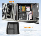 Center console Organizer Tray Compatible with 2022-2026 Jeep Wagoneer/L, 2022-2026 Jeep Grand Wagoneer/L Accessories, Armrest Storage Box with Coin Container（Not for Wagoneer S