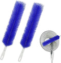 Fan Cleaning Brush, Bendable Fans Duster Fan Cleaner for Your Electric Fans Reusable Dust Cleaner Microfiber Head Dusting Brush for Air Conditioning, Home Car Vents, Curtain, Shutters 2 Pcs Blue