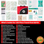 Protect Life Survival First Aid Kit for Home/Business, Camping Survival Kits | Mini Travel First Aid Kit | Camping Equipment | Small Kits for Car | Outdoor Emergency Survivals Pack - 160pcs