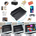 SKTU for 2023 2024 2025 Hyundai Palisade Center Console Organizer 2023 2024 2025 Palisade Center Console Tray 2023 2024 2025 Palisade Accessories Armrest Secondary Storage Box with Coin Holder (Black)