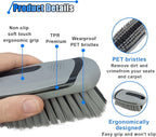 Carpet and Upholstery Cleaning Brush - Stiff Bristle Carpet Scrubber Car Cleaning Brush for Car Interior and Home - Leather Brush Auto Detailing Scrub Brushes for Couch, Floor Mats, Clothes (Grey)