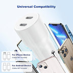 for iPhone 14 13 Car Charger,[MFi Certified]45W Dual Port USB C Rapid for Apple Car Adapter with 3ft Type C to Lightning Cable Fast Charging for iPhone 14 Pro/14 Pro Max/14 Plus/13/12/11/XS/XR/SE,iPad