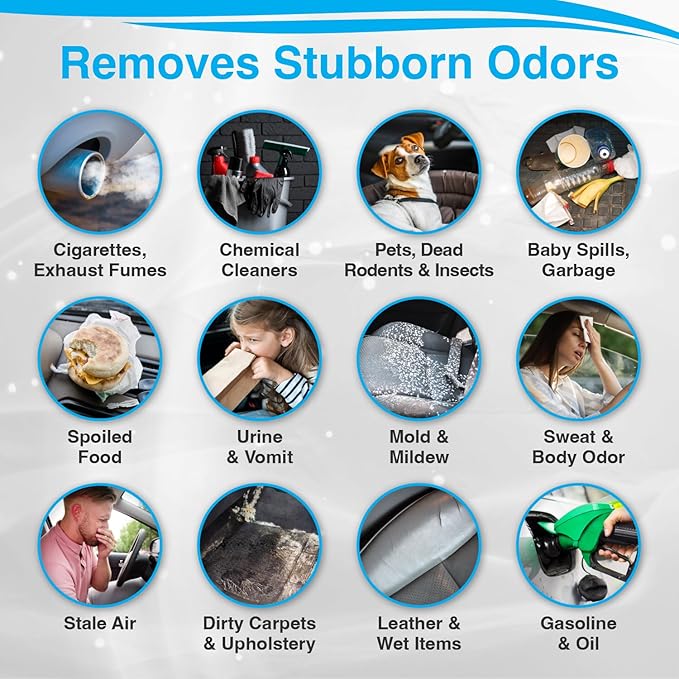 Biocide Systems Auto Shocker Strong Car Odor Eliminator, Eco-Friendly Chlorine Dioxide Odor Bomb for Vehicle Interior Up to 250 Cubic Feet