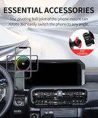 Qi2.2 25W Magnetic Car Mount Charger for 2024-2026 Toyota Land Cruiser LC250 Accessories, for Fast Charging Cell Phone Holder 8/12.3 Inch Screen Fixed Clip with Cooling Fan＆54W Fast Adapter
