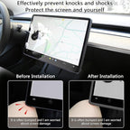 TOPABYTE 3PCS Center Console Accessories for Tesla Model Y 2021-2024 and Model 3 2021-2023 Cup Holder Insert, Screen Edge Protector Frame, Silicone Wireless Charger Mat, Black