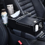 Car Center Console Organizer Armrest, Universal Multi-Function Storage Box with Card Holder, Tissue Box for Vehicle Interior Organization