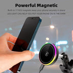15W Magnetic Wireless Charging Phone Holder with 17mm Ball Socket for MagSafe, Universal Replacement for Car Air Vent, Dashboard, Windshield Phone Holders | Strong Magnet, 360° Rotation