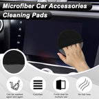 Car Screen Cleaner, 4.21''×4.21'' Microfiber Dashboard Wipes, Round Microfiber Cloth, Car Display Wipes,Vehicle Screen Cleaner Tool Universal for Car Dashboard Car Display Car Interior Tools (Black)