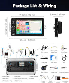 8Core 4+64G Car Stereo for Chevrolet Chevy Silverado Impala Tahoe GMC Sierra Yukon Hummer H2 Android Car Radio 5G WiFi Wireless Carplay Android Auto,7” IPS,GPS,SWC,Bluetooth,Backup Camera for B-OSE