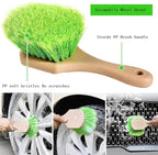 62'' Car Wash Brush Cleaning Kits with Long Handle Foldable Car Wash Brush Windshield Window Squeegee Car Washing Supply Set for All Car