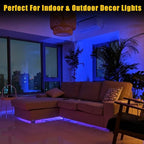 YM E-Bright Blue Led Strip Lights 16.4Ft for Bedroom Home Kitchen Boat Marine Indoor Outdoor IP68 Waterproof 5Meter 600SMD Upgrade Solid Silicone DC12V (No Power Adapter)