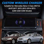 Wireless Car Charger for Mercedes-Benz E Class 2010 2011 2012 2013 2014 2015, OEM Custom Fit Fast Charging Phone Charger Pad for Mercedes Benz (W212) E-Class E200 E260 E300 Accessory