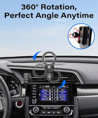 Car Phone Holder for Honda Civic 2016-2021 Accessories Compatible with MagSafe Hands-Free 360 Degree Rotation Adjustable Cell Phone Mount Does Not Affect Air Vent