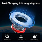 OHLPRO 15W Magsafe Car Mount Charger for iPhone 17, Fast Wireless Charging Magnetic CD Slot Holder with 3M Adhesive Base for Dashboard, Aluminum Shell, Compatible with iPhone 16 15 14 Series, Red