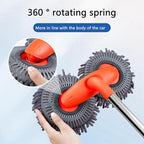 Retractable Car Wash Brush with Long Handle, Rotatable Long Handle Car Cleaning Kit, Brush Duster Scratch Free Cleaning Tool, Car Windshield Window Cleaning Kit, Microfiber Car Duster Dry Towels (1)