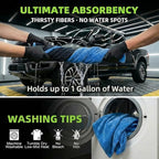 3-Pack Color-Coded Car Drying Towels (48"x24"/14"x24"/10"x10") 1200GSM Dual-Sided Twisted Loop & Coral Fleece - One Pass Save Time, Streak-Free, Scratch-Free for Cars, Trucks, SUVs