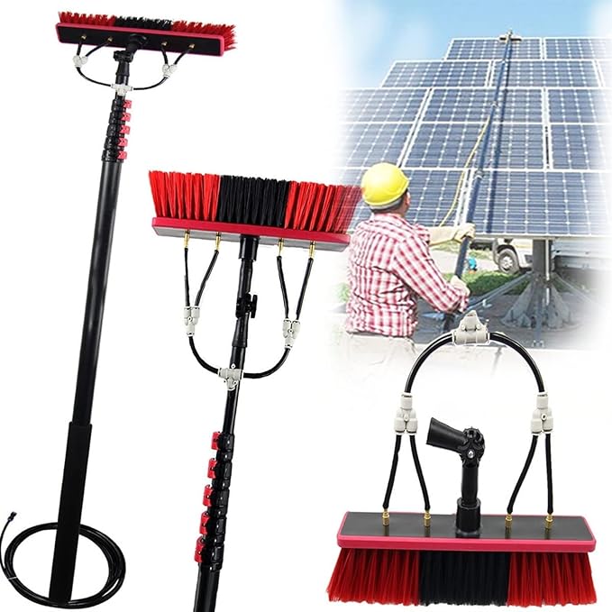 Teles Solar Panel & Window Cleaning Brush Kit 36FT Exteon Pole Efficient Cleaner for Home & Outdoor Use Perfect for Solar Panels &