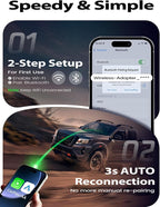 Wireless CarPlay Adapter, One-Click User Switch, Plug & Play, Converts Wired to Wireless Car Play Dongle, Fast & Stable for Cars 2016+ with Built-in Wired CarPlay & Android Auto Orange