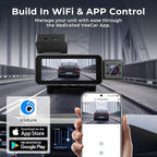 Dash Cam Front and Rear, 4K+2.5K+1080P with 170° Fisheye Lens, Full HD Dash Camera for Cars, 5GHz WiFi, IR Night Vision, WDR, 64GB Card Included, 24/7 Parking Mode, G-Sensor & Loop Recording（D7）