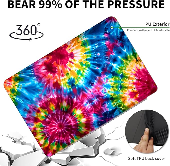 Case for Kindle Scribe,360 Degree Rotating Swivel PU Leather Stand Flip Folio Cover with Auto Wake/Sleep for Amazon Kindle Scribe Cover 10.2 Inch (2024/2022 Release),Rainbow Color