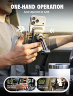 Bracketron Cup Holder Phone Mount for Car - TripGrip 2-in-1 Expandable Phone Holder with 360° Rotation & Ultra Stable Folding Support Legs, Fits Devices up to 3.5"