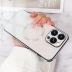 Guppy Compatible with iPhone 13 Pro with MagSafe Case, Magnetic Gradient Case with MagSafe Charging, Gradient Glass Back Cover with Lens Film-White