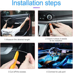 EL Wire Interior Car LED Strip Lights, USB Auto Neon Light Strip with Sewing Edge, 16FT Electroluminescent Car Ambient Lighting Kits with Fuse Protection, Car Accessories (Ice Blue/16FT)