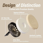 Leather & Metal Car Air Freshener, 2-Way Vent & Hang Design, Refillable Long Lasting Diffuser with 2 Refills, Natural Amber Vanilla Scent, Stylish Auto Accessory for Cars & SUV