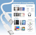 iPhone 17 16 15 Charger Fast Charging, 2Pack 10FT Extra Long USB C to C Fast Charging Cord Woven Cable 20W USB C Charger Block for iPhone 17 Pro Max/Air/16 Plus/15/15 ProMax/iPad Pro/Air/Mini/AirPods