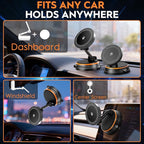 Magnetic Car Phone Holder for MagSafe, 15W Wireless Charging, 360° Adjustable Dashboard Mount, Compatible with iPhone 12-17 & Android（Orange