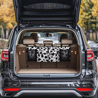 Black Cow Spots Auto Hanging Seat Back Storage Car Organizer Large Capacity Collapsible Cargo Bag,Sturdy Space Saving Expert